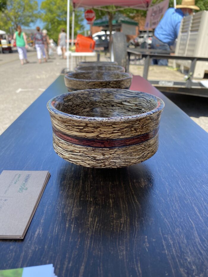 polished hemp wood bowls