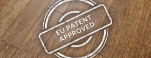 HempWood flooring in Oak with "EU PATENT APPROVED" text